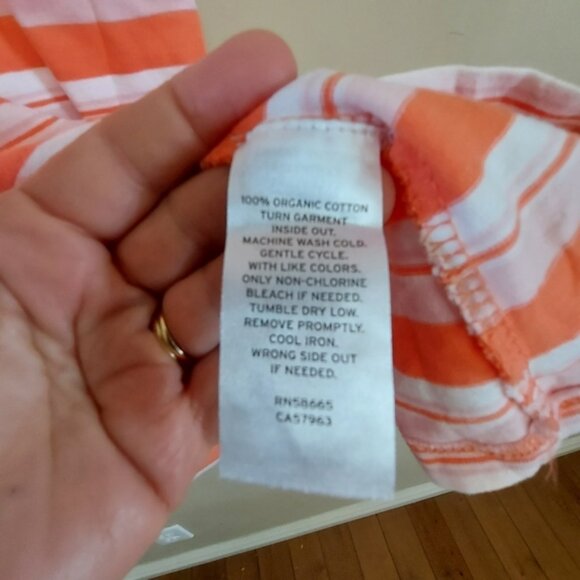 Abound striped hooded t shirt dress orange and white Size XS - Picture 7 of 9